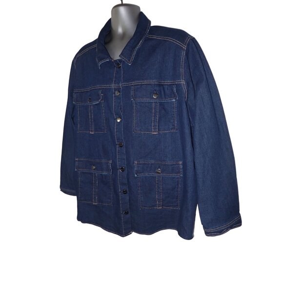 AG ADRIANO GOLDSCHMIED Denim Barn Jacket Women 4X Chore Outdoor Casual Button - Picture 2 of 8